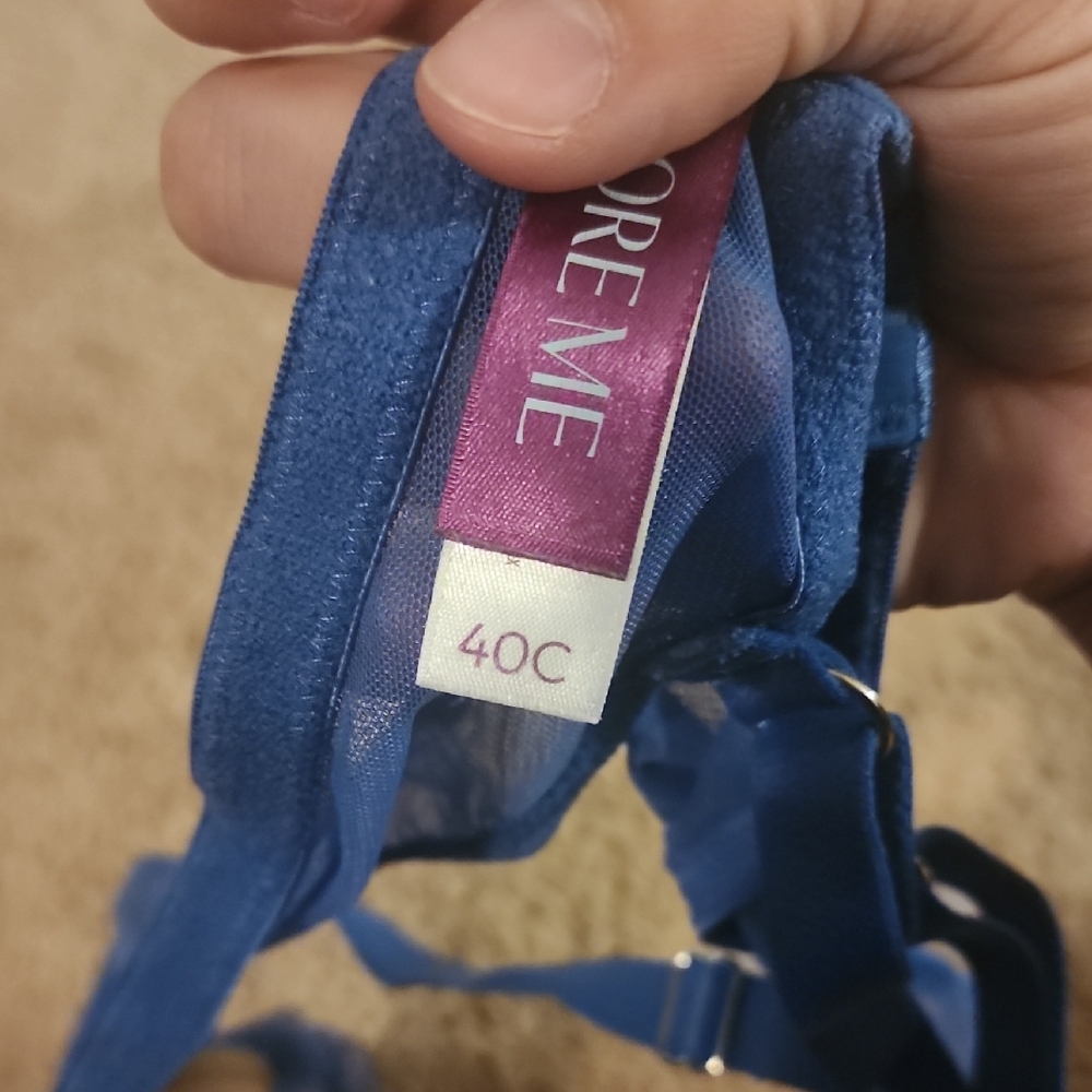 Adore Me Blue Ribbed Underwire Bra - Picture 5 of 5